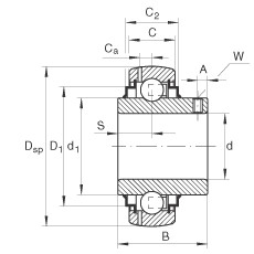 FAG شعاعي إدراج الكرات - GY1203-KRR-B-AS2/V