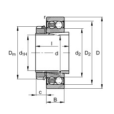 FAG Pendelkugellager - 2210-K-2RS-TVH-C3 + H310